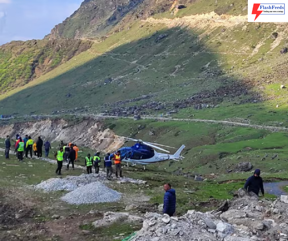 Helicopter with Kedarnath Pilgrims Emergency Lands
