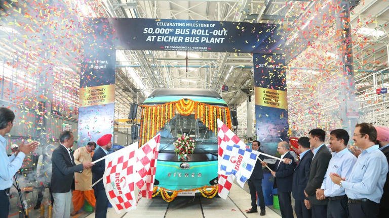 50,000th bus rolls out at Eicher Bus Plant
