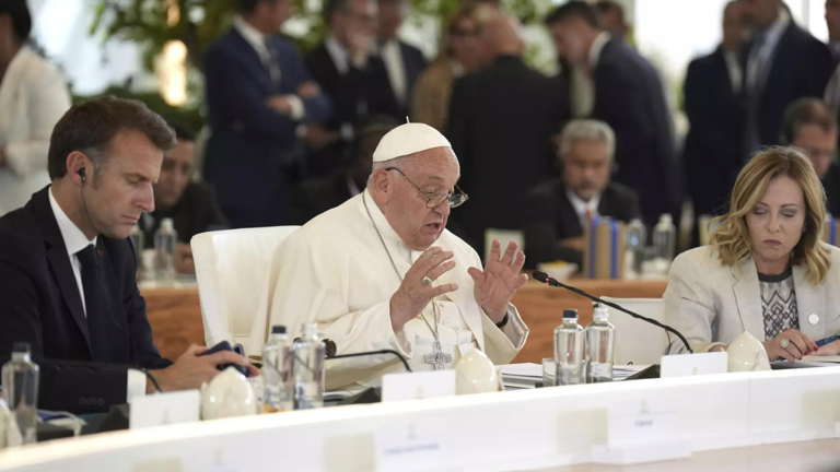 Pope Francis became the first pontiff to address a G7 summit.