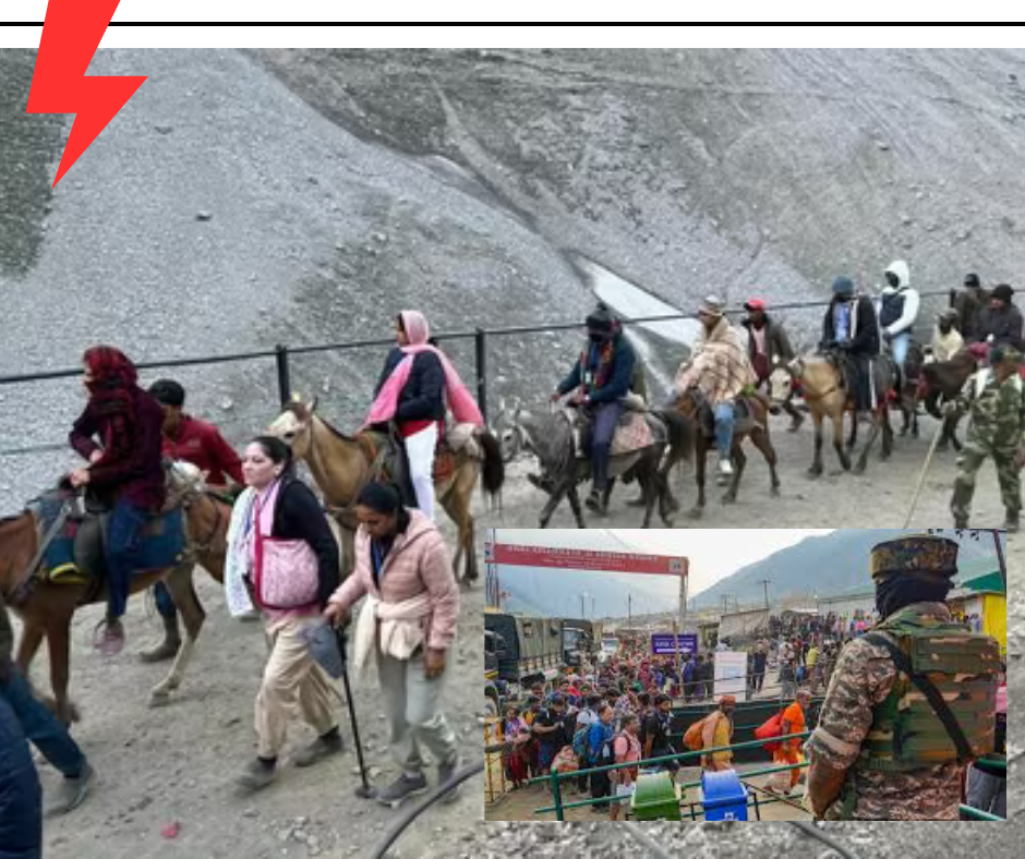 Pilgrims continued their journey to Amarnath cave