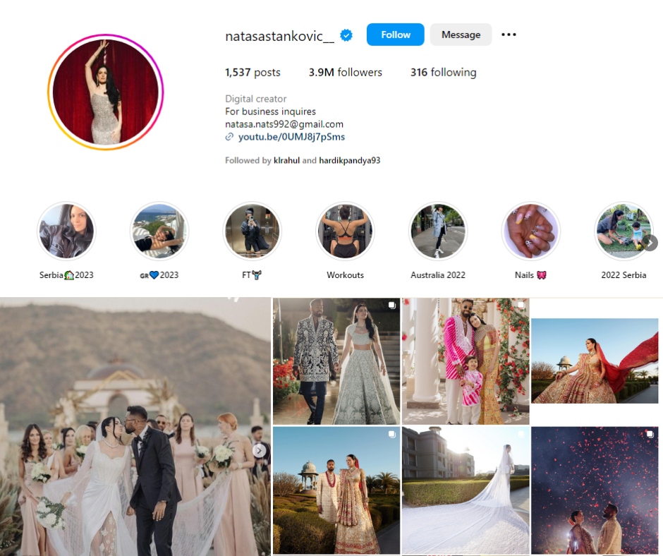 Natasa Stankovic shares wedding photos amid divorce