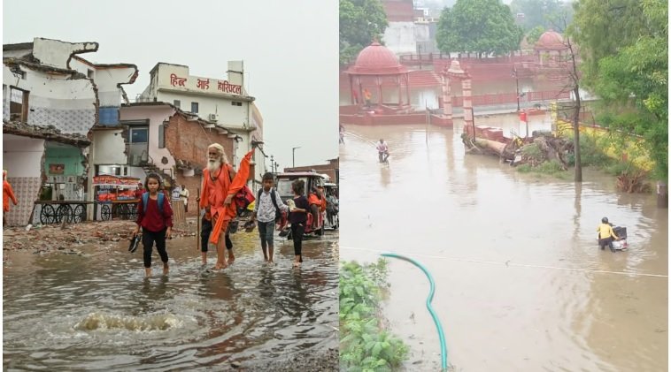 Newly Built Infrastructure Collapses in Ayodhya, waterlogging of streets, railway station in pre-monsoon rains