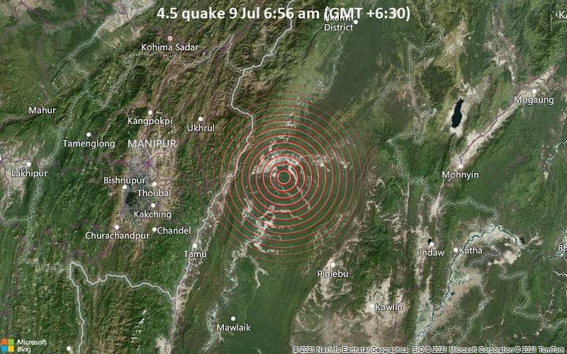 A 4.5-magnitude earthquake occurs in Manipur