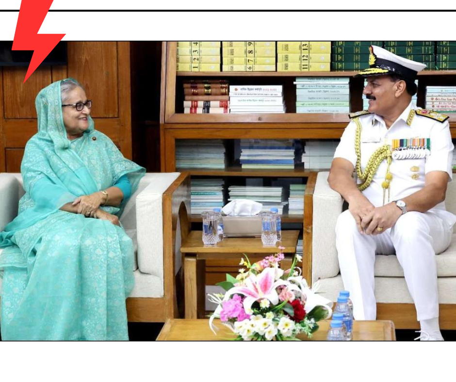 Indian Navy Chief meets Bangladesh PM Sheikh Hasina