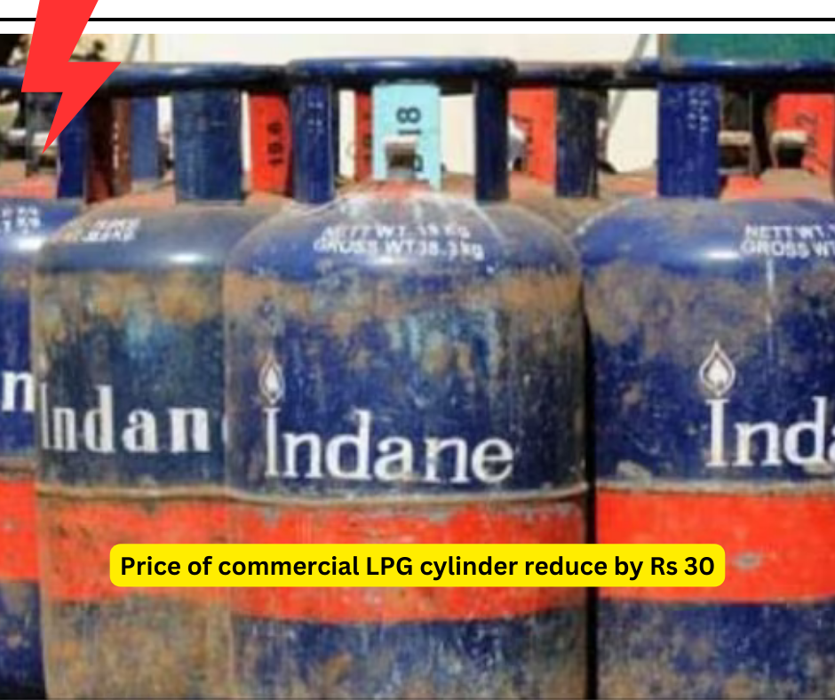 Price of commercial LPG cylinder reduce by Rs 30